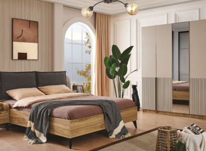 Bedroom Set Design Modern Luxury Bed 2x Bedside tables Wardrobe 4pcs new